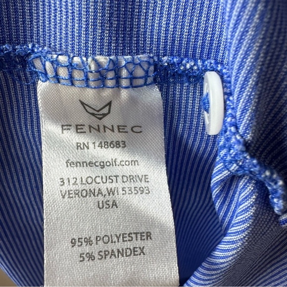 Fennec Highly Evolved Men's Striped Moisture Wicking Polo Shirt Size Medium - Picture 5 of 5